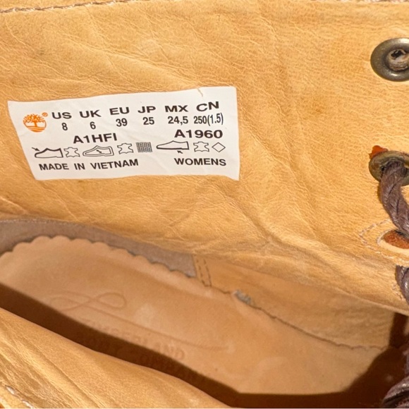 Timberland Boot Company Marge New Sz 8 Brown Leather Lace-Up Ankle Boots booties - Picture 10 of 11